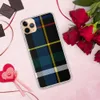 Bold Plaid Heritage Clear Case for iPhone — classic tartan plaid pattern in black with royal blue, fire red, golden yellow