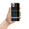 Bold Plaid Heritage Clear Case for iPhone — classic tartan plaid pattern in black with royal blue, fire red, golden yellow