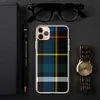 Bold Plaid Heritage Clear Case for iPhone — classic tartan plaid pattern in black with royal blue, fire red, golden yellow
