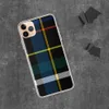 Bold Plaid Heritage Clear Case for iPhone — classic tartan plaid pattern in black with royal blue, fire red, golden yellow