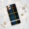 Bold Plaid Heritage Clear Case for iPhone — classic tartan plaid pattern in black with royal blue, fire red, golden yellow