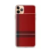Bold Highland Plaid Clear Case for iPhone — classic tartan plaid pattern in deep crimson red with thick black and white