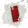 Bold Highland Plaid Clear Case for iPhone — classic tartan plaid pattern in deep crimson red with thick black and white