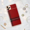 Bold Highland Plaid Clear Case for iPhone — classic tartan plaid pattern in deep crimson red with thick black and white