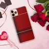 Bold Highland Plaid Clear Case for iPhone — classic tartan plaid pattern in deep crimson red with thick black and white