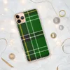 Celtic Green Tartan Clear Case for iPhone — classic tartan plaid pattern in deep forest green with black bands, white