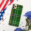 Celtic Green Tartan Clear Case for iPhone — classic tartan plaid pattern in deep forest green with black bands, white