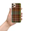 Highland Tartan Clear Case for iPhone — classic Scottish tartan pattern with deep crimson red and forest green blocks