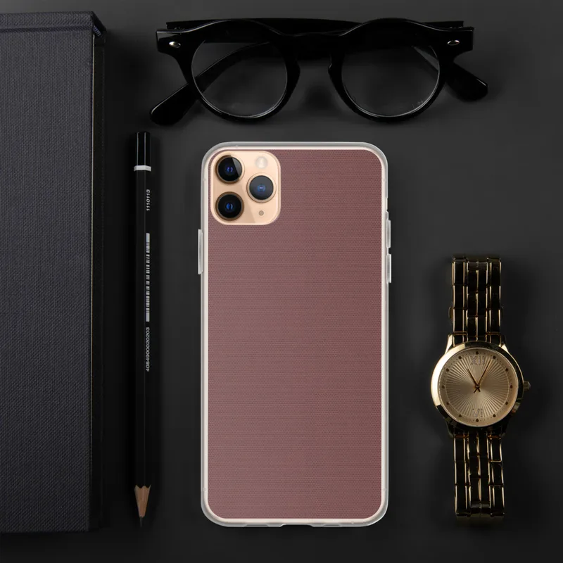 Deep Burgundy Texture Clear Case for iPhone — deep burgundy woven textile texture in rich merlot tones with subtle dot