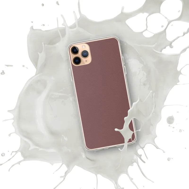Deep Burgundy Texture Clear Case for iPhone — deep burgundy woven textile texture in rich merlot tones with subtle dot