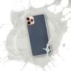 Dark Denim Texture Clear Case for iPhone — close-up woven dark indigo denim fabric texture with vertical grain lines