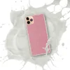 Rosy Diagonal Stripe Clear Case for iPhone — diagonal twill-weave stripe pattern in warm rose pink and crisp white repeating