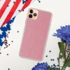 Rosy Diagonal Stripe Clear Case for iPhone — diagonal twill-weave stripe pattern in warm rose pink and crisp white repeating