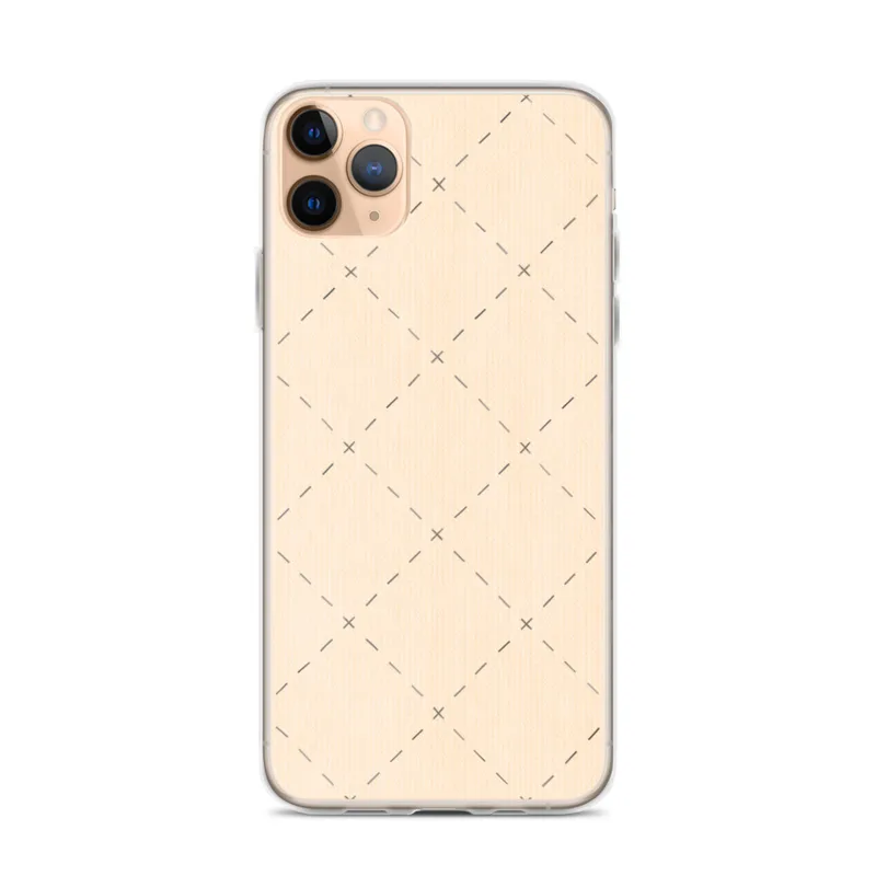 Delicate Cross Stitch Clear Case for iPhone — repeating diagonal lattice of dashed lines and small X cross marks on a soft