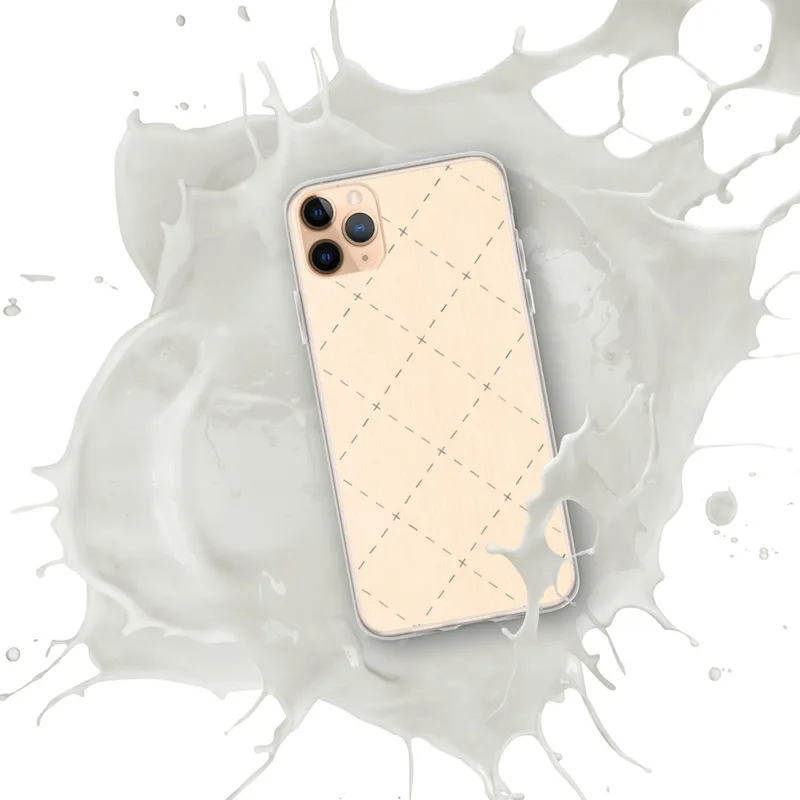 Delicate Cross Stitch Clear Case for iPhone — repeating diagonal lattice of dashed lines and small X cross marks on a soft