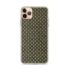 Woven Texture Clear Case for iPhone — tightly woven basket weave pattern in olive green and warm beige tones