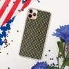 Woven Texture Clear Case for iPhone — tightly woven basket weave pattern in olive green and warm beige tones