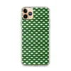 Green Woven Basket Weave Clear Case for iPhone — tightly interlaced basket weave pattern in deep forest green and soft mint