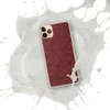 Crimson Knit Texture Clear Case for iPhone — close-up of a deep crimson knitted fabric with repeating V-stitch rows