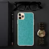 Teal Knit Texture Clear Case for iPhone — seamless teal stockinette knit stitch pattern with subtle turquoise tone