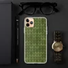 Cozy Knit Green Texture Clear Case for iPhone — seamless olive green knitted fabric texture with realistic interlocking yarn