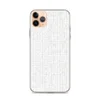 Winter White Knit Clear Case for iPhone — seamless white knit fabric texture with faint silver-gray snowflake motifs woven
