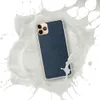Midnight Navy Texture Clear Case for iPhone — dense horizontal grain texture in deep navy and dark indigo tones with subtle