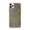 Woven Earth Texture Clear Case for iPhone — tightly woven horizontal line texture in layered taupe, charcoal, and warm grey