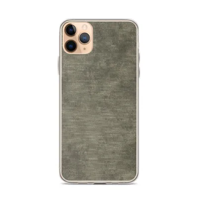 tightly woven horizontal line texture in layered taupe, charcoal, and warm grey tones with organic variation on mockup Woven Earth Texture Clear Case - default view