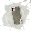 Woven Earth Texture Clear Case for iPhone — tightly woven horizontal line texture in layered taupe, charcoal, and warm grey