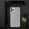 Silver Mist Minimal Clear Case for iPhone — soft heathered silver and light grey mist texture with subtle depth and a smooth