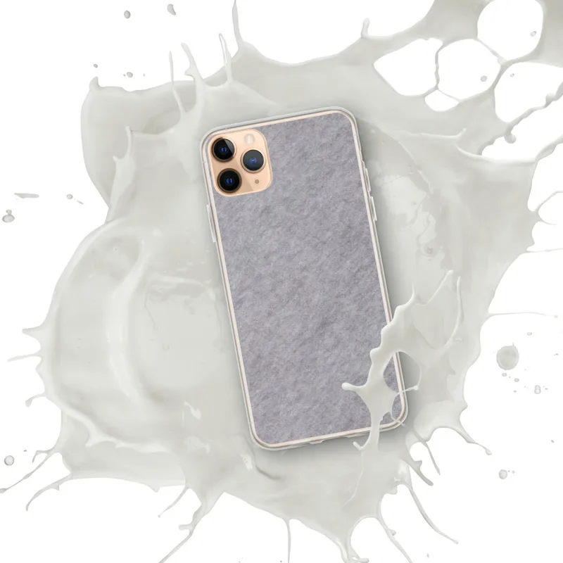 Silver Mist Minimal Clear Case for iPhone — soft heathered silver and light grey mist texture with subtle depth and a smooth