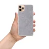 Silver Mist Minimal Clear Case for iPhone — soft heathered silver and light grey mist texture with subtle depth and a smooth