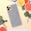 Silver Mist Minimal Clear Case for iPhone — soft heathered silver and light grey mist texture with subtle depth and a smooth