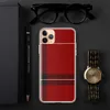Classic Red Tartan Plaid Clear Case for iPhone — red tartan plaid pattern with deep black bands and white pinstripes