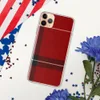 Classic Red Tartan Plaid Clear Case for iPhone — red tartan plaid pattern with deep black bands and white pinstripes