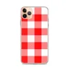 Red Gingham Picnic Plaid Clear Case for iPhone — classic red and white gingham checkerboard woven fabric pattern