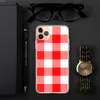 Red Gingham Picnic Plaid Clear Case for iPhone — classic red and white gingham checkerboard woven fabric pattern