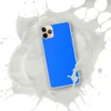 Electric Blue Serenity Clear Case for iPhone — solid electric blue textured surface with subtle crackle-like light veining