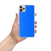 Electric Blue Serenity Clear Case for iPhone — solid electric blue textured surface with subtle crackle-like light veining
