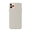 Woven Linen Texture Clear Case for iPhone — close-up woven textile pattern in soft taupe and cream tones with a fine