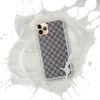 Classic Grey Plaid Clear Case for iPhone — woven-style checkerboard plaid pattern in alternating dark charcoal and soft