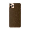 Cracked Earth Brown Clear Case for iPhone — cracked dry earth texture in deep chocolate brown with a fine network