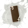 Cracked Earth Brown Clear Case for iPhone — cracked dry earth texture in deep chocolate brown with a fine network