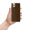 Cracked Earth Brown Clear Case for iPhone — cracked dry earth texture in deep chocolate brown with a fine network