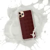 Crimson Lattice Clear Case for iPhone — deep burgundy tufted lattice pattern with diamond grid and subtle floral rosette