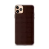 Dark Crimson Grid Clear Case for iPhone — deep crimson repeating grid of rounded square tiles with small dot connectors