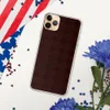 Dark Crimson Grid Clear Case for iPhone — deep crimson repeating grid of rounded square tiles with small dot connectors
