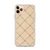 Classic Diamond Lattice Clear Case for iPhone — diagonal diamond trellis grid with double lines and small square accents