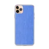 Cobalt Weave Clear Case for iPhone — closeup woven fabric texture in layered cobalt and cornflower blue tones with a fine